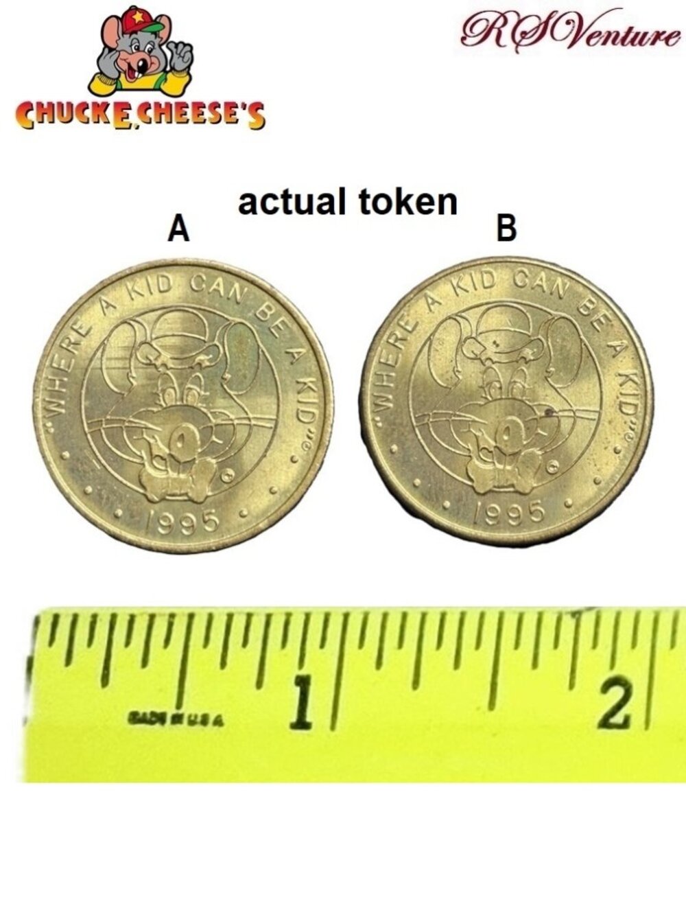Vintage 1995 Chucke Cheeses Arcade Token